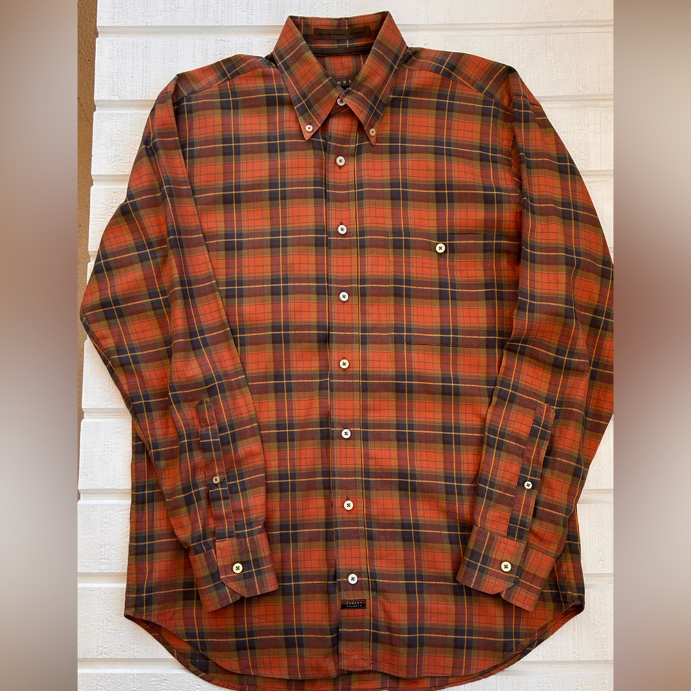 Robert Talbott Men’s Button Down Flannel Shirt Me… - image 1